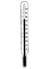 Coloring page temperature-thermometer