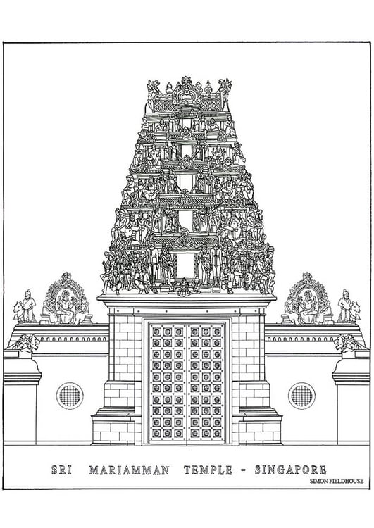 Coloring page Temple