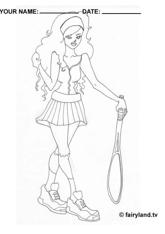 Coloring page tennis