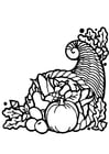 Coloring pages Thanksgiving cornucopia