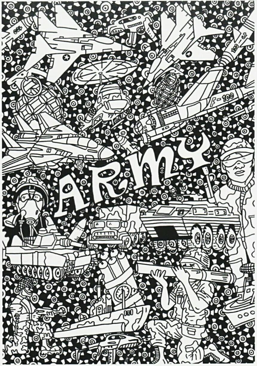 Coloring page the army