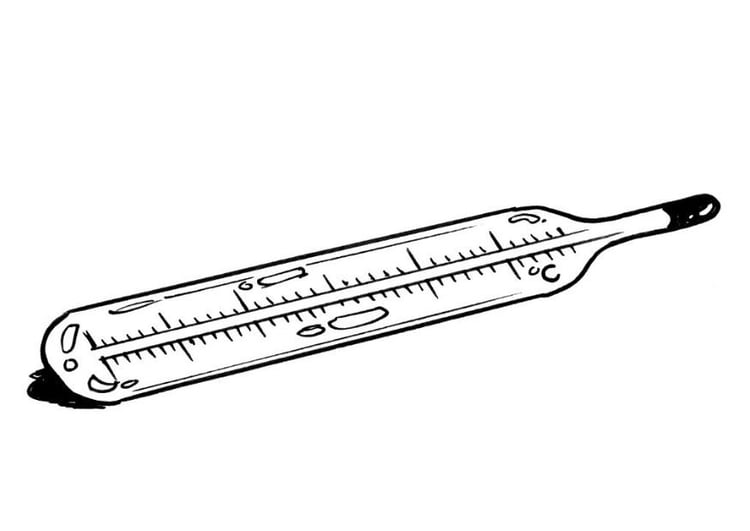 Coloring page thermometer