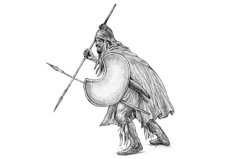 Coloring page thracian peltast