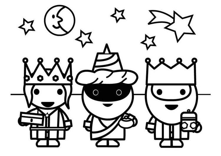 Coloring Page three magi - free printable coloring pages - Img 26426