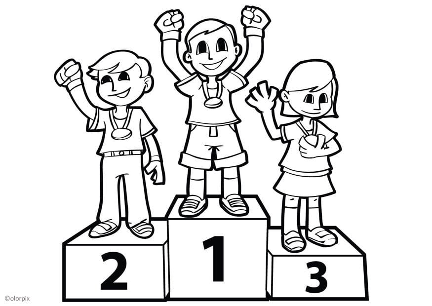 Coloring page three-tiered rostrum