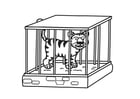 Coloring page Tiger in Cage