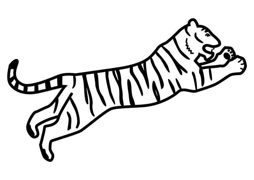 Coloring page tiger jumping