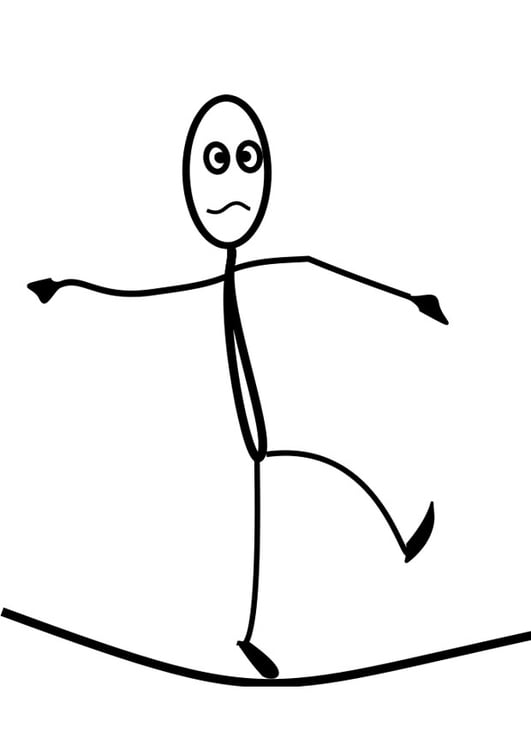 Coloring page tightrope walker