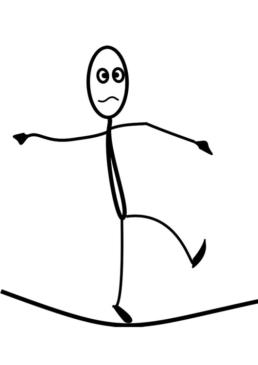 Coloring page tightrope walker