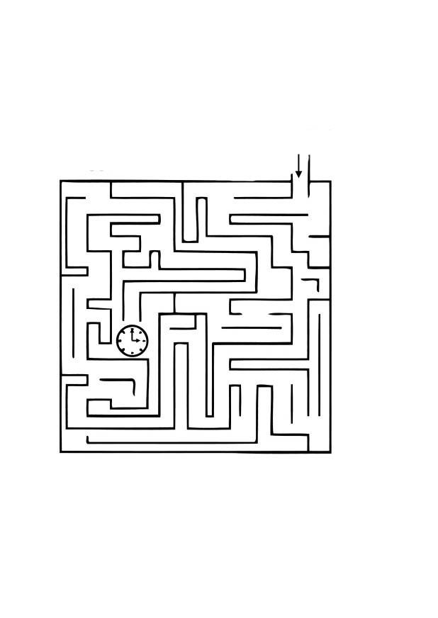 Coloring page time maze