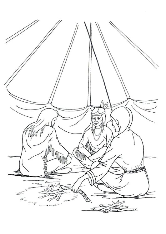 Coloring page tipi home