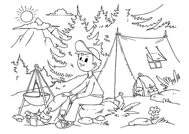 Coloring page to camp