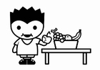 coloring-page to eat fruit