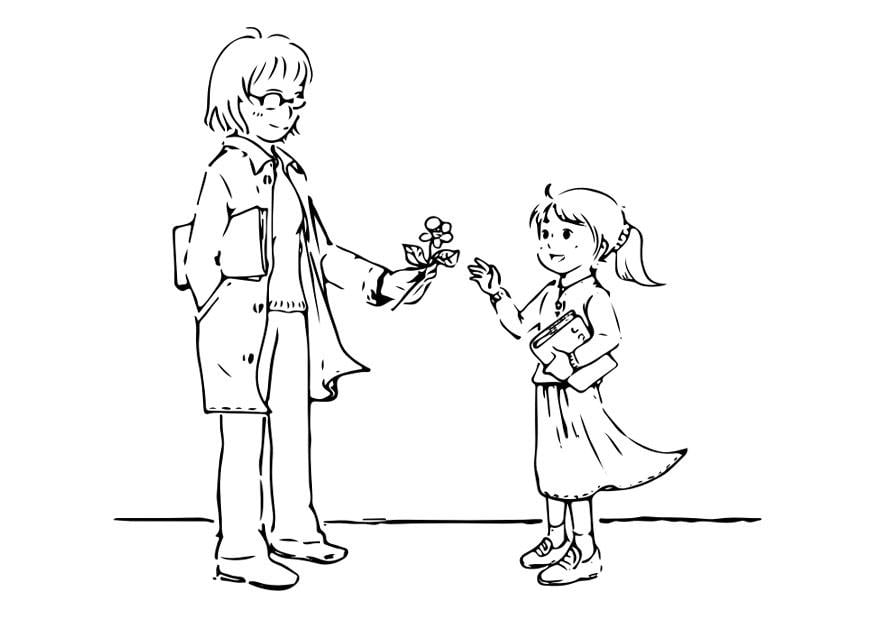 Coloring page to give a present