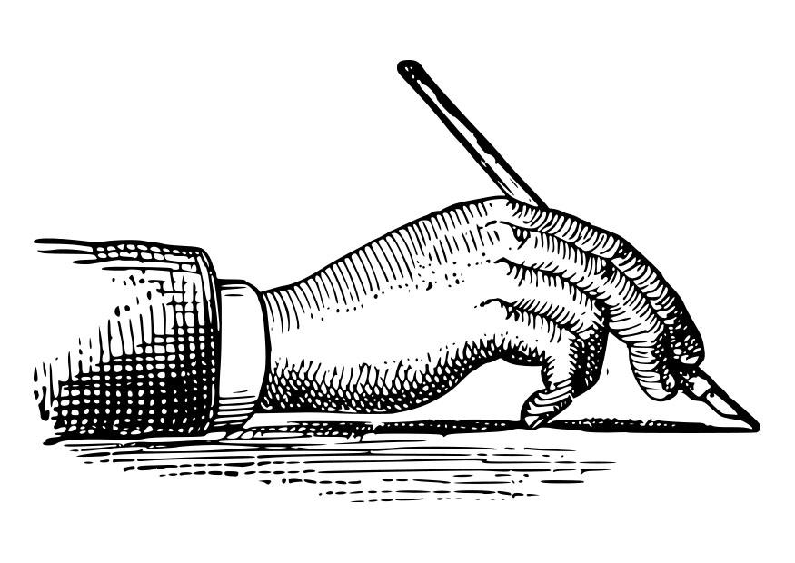Coloring page to hold a pen