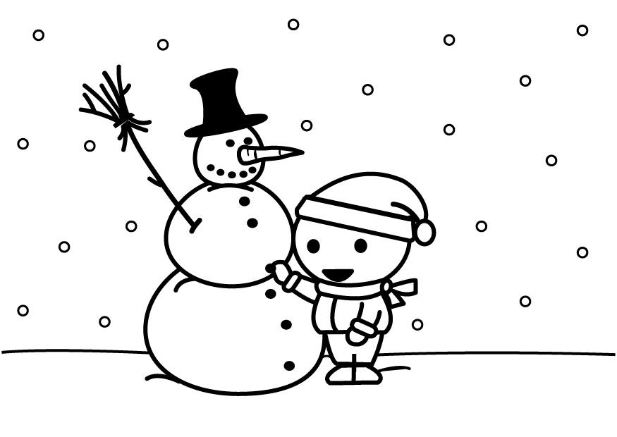 Coloring page to make a snowman