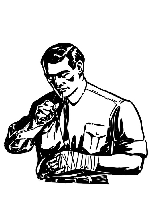 Coloring page to nurse one's hand