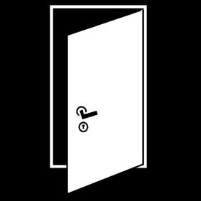 Coloring page to open the door