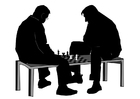 Coloring page to play a game of chess