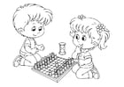 Coloring page to play chess