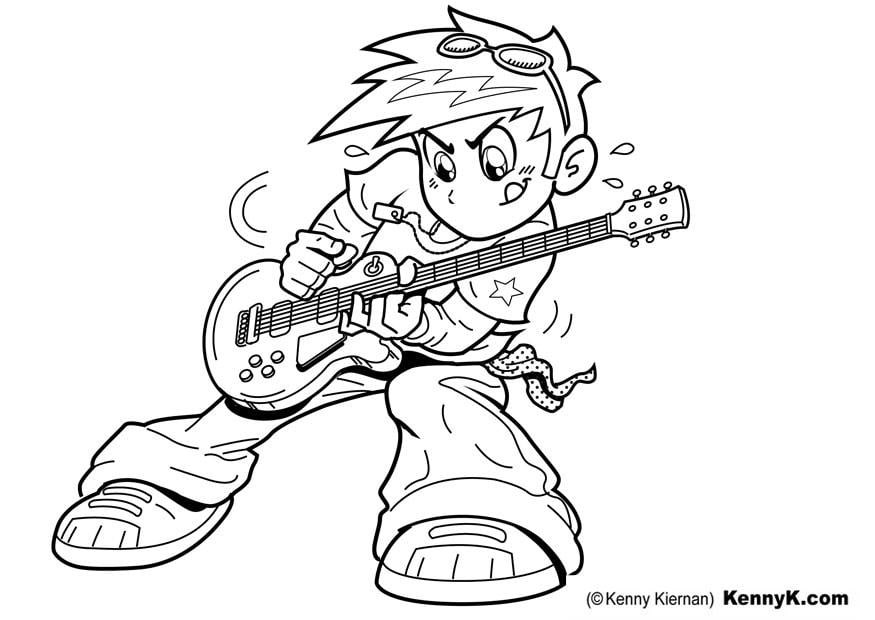 Coloring page to play guitar