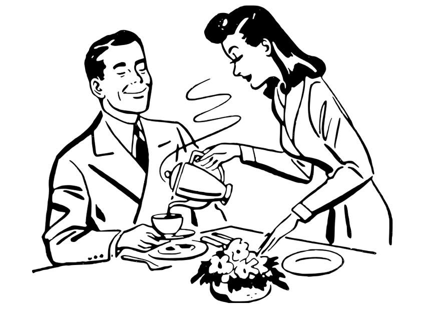 Coloring Page to pour coffee - free printable coloring pages - Img 28077