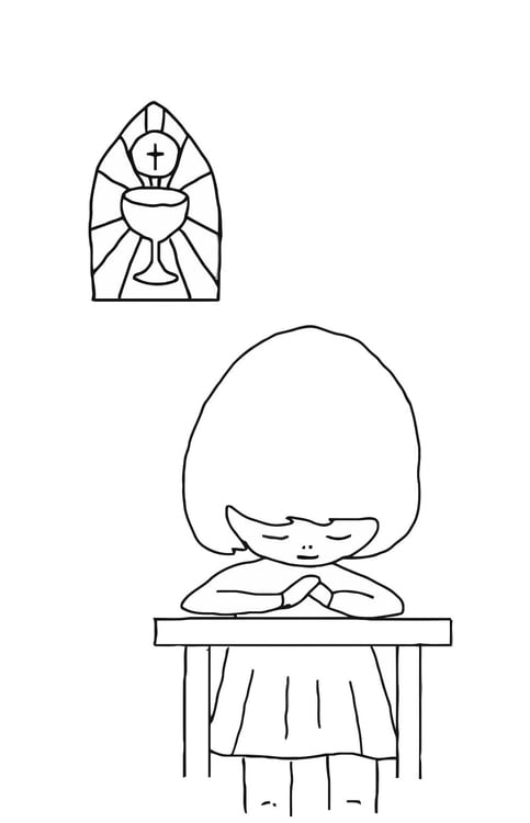 Coloring page to pray