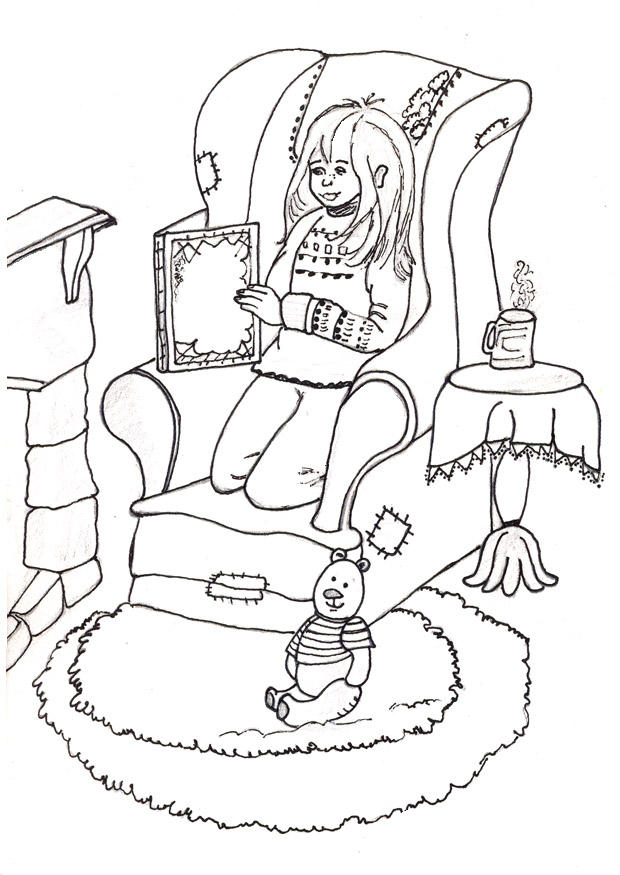 Coloring page to read