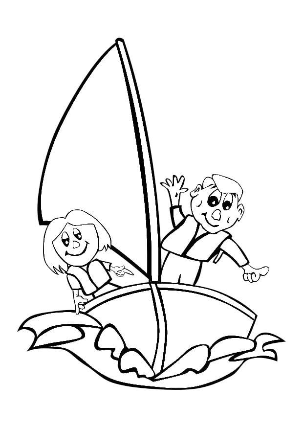 Coloring page to sail