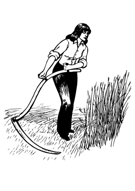 Coloring page to scythe