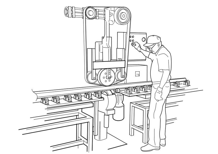 Coloring page to serve a machine