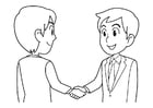 Coloring pages to shake hands