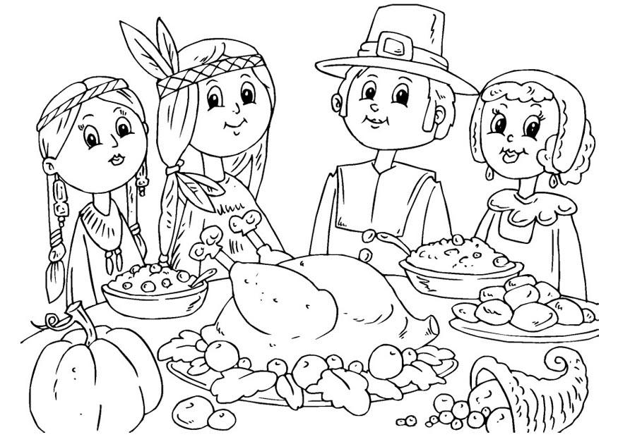 Coloring page to share a meal
