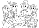 Coloring page to share a meal