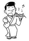 Coloring page to sing - karaoke