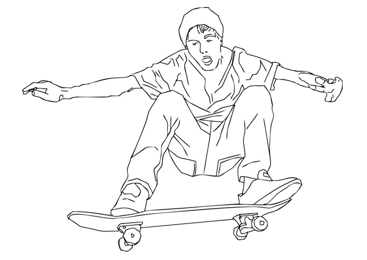 Coloring page to skate