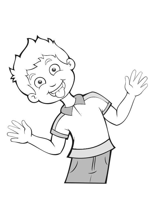 Coloring page to stick out one's tongue