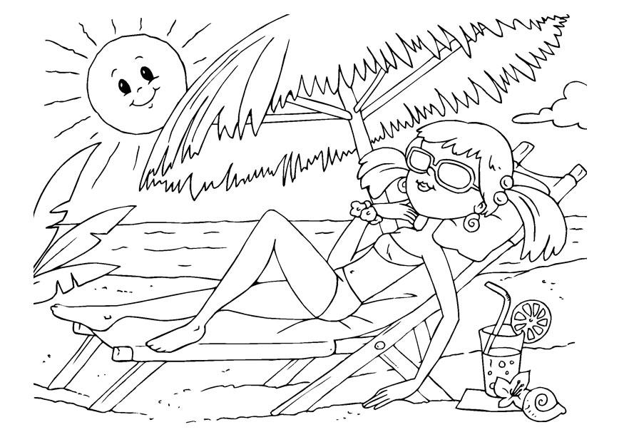 Coloring page to sunbathe