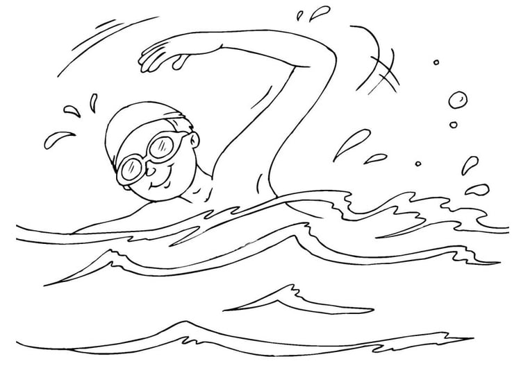 Coloring page to swim