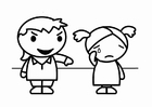 coloring-page to tease, to bully
