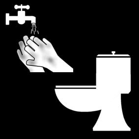 Coloring page to wash your hands after using the bathroom
