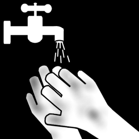 Coloring page to wash your hands