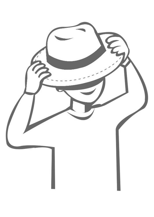 Coloring page to wear a hat