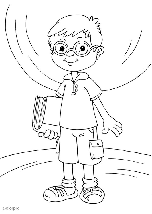 Coloring page to wear glasses