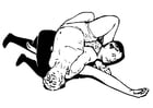 Coloring page to wrestle