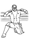 Coloring page to wrestle
