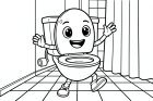 Coloring page toilet