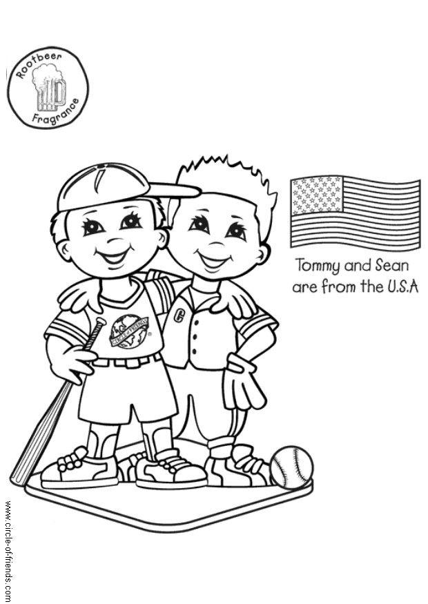 Coloring page Tommy and Sean from the USA