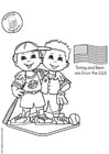 Coloring page Tommy and Sean from the USA