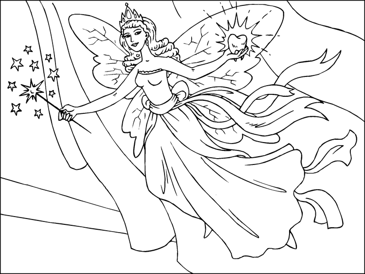 Coloring page tooth fairy